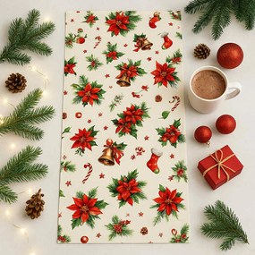 Vianočný obrus Vianočná ruža 40x170cm TiaHome