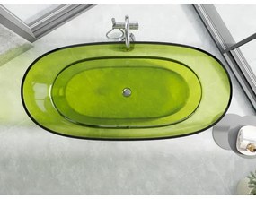 Mexen Pure, voľne stojaca priesvitná vaňa 170 x 80 cm, chrómová zátka, 58071708012