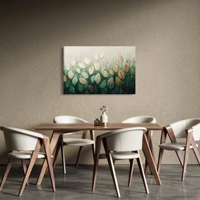 Obraz - Zlato-zelené listy (90x60 cm)
