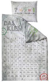 Detské obliečky NUMBERS sivá sada + plachta Jersey 90x200cm