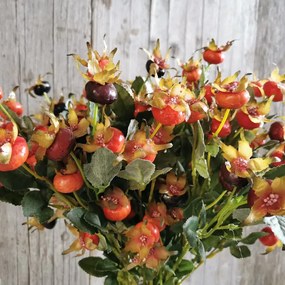 VETVIČKA šípky MIX ORANŽOVÁ/BORDOVÁ 70cm cena za 1ks