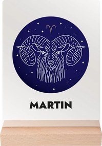 ČistéDrevo Vaše znamenie s menom na akrylovom skle - svetlý stojan Zvolte znamení zvěrokruhu: Rak