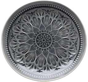 Sicilia Mandala tanier sivý Ø27cm