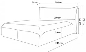 Béžová zamatová čalúnená dvojlôžková posteľ s úložným priestorom s roštom 160x200 cm Jade - Bobochic Paris