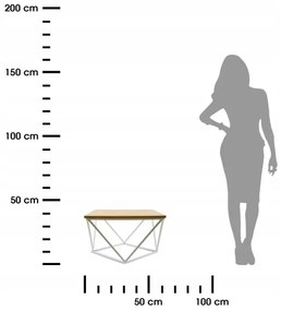 Konferenčný stolík CURVED 60x60 cm biela/béžová