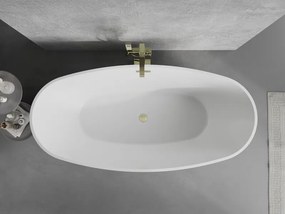 Mexen Lira, voľne stojaca vaňa, vzor, 170 x 80 cm, biela-čierna, zlatý matný prepad, 52831708075-55