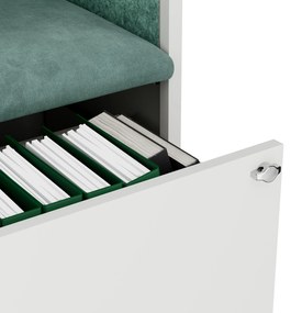 Sally 1150mm  korpus Biały - siedzisko Zielony