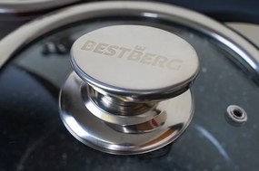 MEGAKOMBO Multifunkčný kuchynský robot BestBerg BBR-1900B + 15dielna sada riadu s mramorovým povrchom BestBerg BBN-1015A / čierna