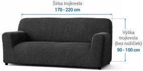 Bielastické poťahy COSTINA antracit trojkreslo (š. 170 - 220 cm)