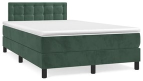Boxspring posteľ s matracom a LED, tmavozelená 120x190cm, zamat 3270180
