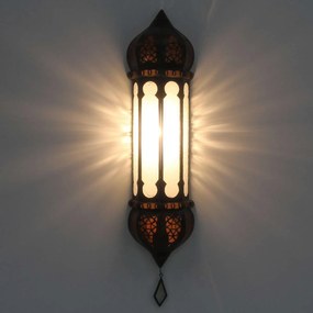 Marocká nástenná lampa Ruya biela
