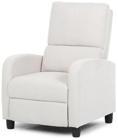 TV a relaxační křeslo, manuální polohování push back, potah manšestrová béžová látka