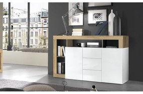 Komoda LENOR biela/hnedá