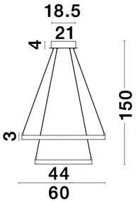 LED luster Leon 60 zlaté