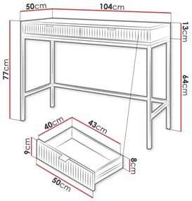 Konzolový stolík NOVA 77x104 cm biela/zlatá