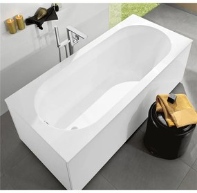 VILLEROY &amp; BOCH Oberon pravouhlá vaňa z materiálu Quaryl, odtok zboku, 1600 x 750 x 450 mm, biela alpská, UBQ160OBE2V-01