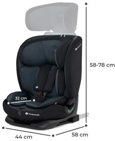 KINDERKRAFT - Autosedačka ONETO 3 i-Size (76-150 cm) + Isofix Graphite black