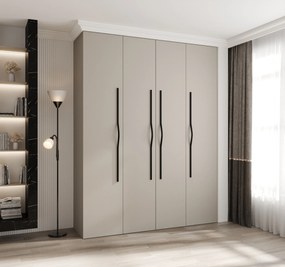 Šatníková skriňa 190 cm Carmela 40-2 (kašmír + čierna). Akcia -20%. Vlastná spoľahlivá doprava až k Vám domov. 1126583