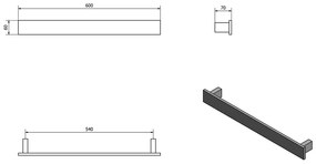 Matne čierny nástenný držiak na uteráky Patron – Sapho