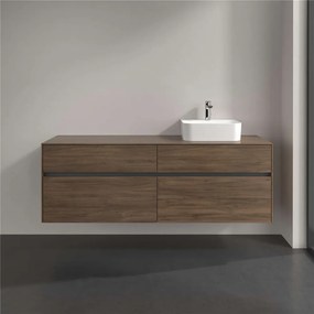 VILLEROY &amp; BOCH Collaro závesná skrinka pod umývadlo na dosku (umývadlo vpravo), 4 zásuvky, 1600 x 500 x 548 mm, Arizona Oak, C10600VH