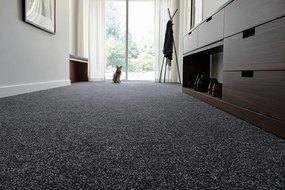 Condor Carpets, Metrážny koberec Classica 87, záťažový, na mieru, šíře 4m,5m, šedá, ab (mriežka), chodba / predsieň