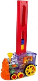 LEAN Toys LED lokomotíva Stohovanie Domino Vlak Puzzle Batérie Puzzle