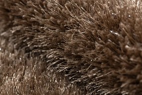 Kúpeľňový koberček SYNERGY glamour / lurex, hnedý kruh