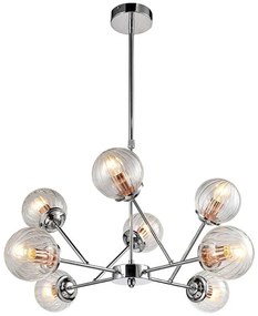 Candellux Chrómový závesný luster Best pre žiarovku 8x E14 38-67289