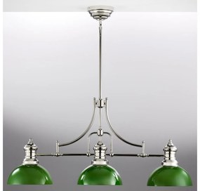 Jupiter 2072 - Luster na tyči PLATINO 3xE27/15W/230V zelená/lesklý chróm