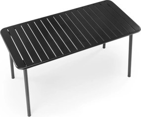 Kovový záhradný stôl Bosco 140 cm čierny