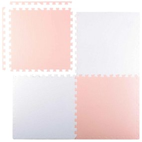 Ricokids veľká penová podložka na puzzle 60x60 cm 4 ks broskyňová a biela