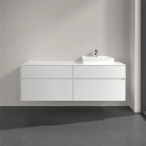 VILLEROY &amp; BOCH Collaro závesná skrinka pod umývadlo na dosku (umývadlo vpravo), 4 zásuvky, 1600 x 500 x 548 mm, White Matt, C07900MS