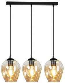 ISTAR 3 | dizajnová sklenená závesná lampa Farba: Čierna / medová