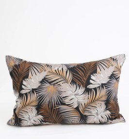 Saténová obliečka na vankúš 40 x 60 cm - Taisa čierno/zlatá