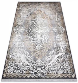 Moderný koberec LUCE 91 ornament vintage - Štrukturálny sivá / horčica Veľkosť: 134x190 cm