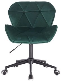 LuxuryForm DESIGN Stolička MILANO VELUR na čiernej podstave s kolieskami - zelená