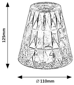 Rabalux 76004 stolná LED lampa Siggy, priehľadná