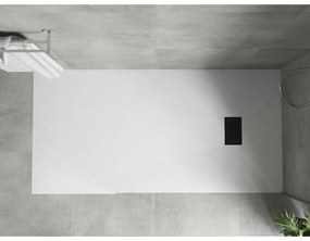Mexen Hugo, obdĺžniková sprchová vanička SMC 170 x 80 cm, biela, čierna krytka, 42108017-B