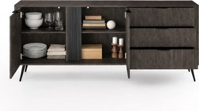 Komoda Edrin 195 cm so zásuvkami - dub dunin / čierna