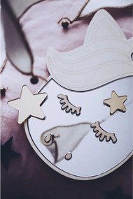 Zrkadlo Jednorožec do detskej izby – akrylové zrkadlo z dreva 30x19 cm