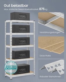 Set dvoch regálov SONGMICS GLR455E01 strieborný