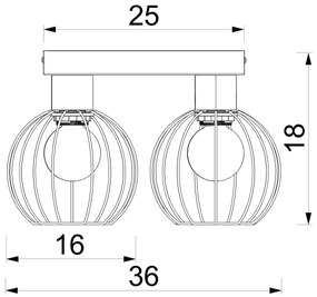 Bodové svietidlo LAPS 4xE27/15W/230W čierna