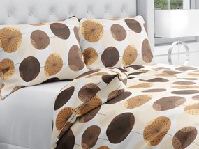 Biante Bavlnené posteľné obliečky Sandra SA-488 Hnedo-béžové designové púpavy Jednolôžko 140x200 a 70x90 cm