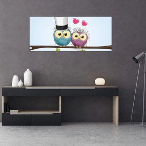 Obraz - Zamilované sovičky (120x50 cm)