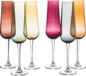 BOHEMIA ARDEA SMOKEY POHÁR NA ŠAMPANSKÉ 220 ML SADA 6KS