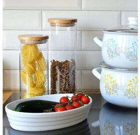 AMBITION Dóza s dreveným viečkom Nordic 1 l