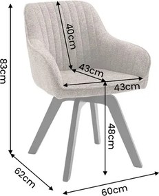 Dizajnová otočná stolička Gaura taupe / čierna