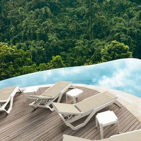 RIO PRO záhradné lehátko white/taupe