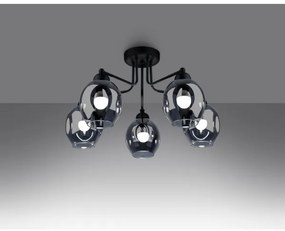 Sollux SL.1145 - Luster na tyči FILLAN 5xE27/60W/230V čierna