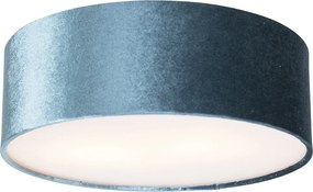 Moderné stropné svietidlo modré 30 cm so zlatým vnútrom - Drum